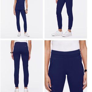 Jaanuu Women's 10-Pocket Scrub Jogger, Size Small Petite, Navy